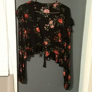Wrap front mini-shirt